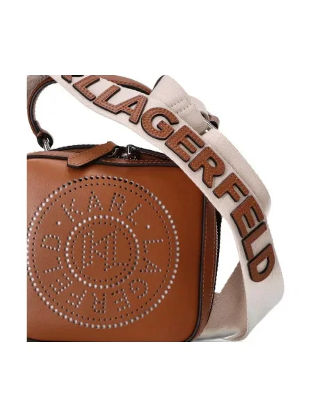 Crossbody kabelka Karl Lagerfeld hnedá