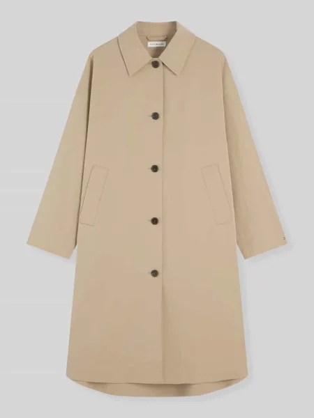 Trencz o kroju loose fit z mieszanki bawełny Tommy Hilfiger beżowy