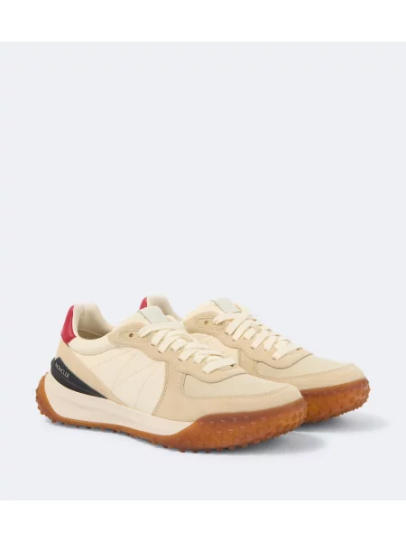 Sneakerși Moncler din piele de căprioară bej