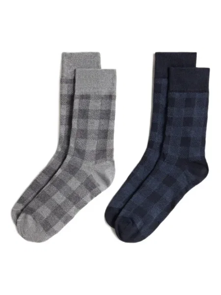Șosete Woolrich în carouri gri