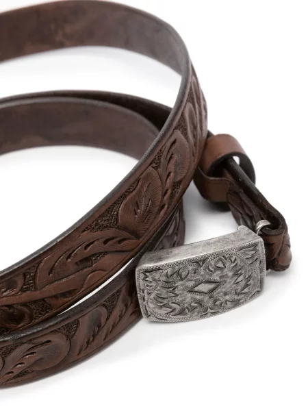 Skarpety Polo Ralph Lauren skórzane z nadrukiem brązowe