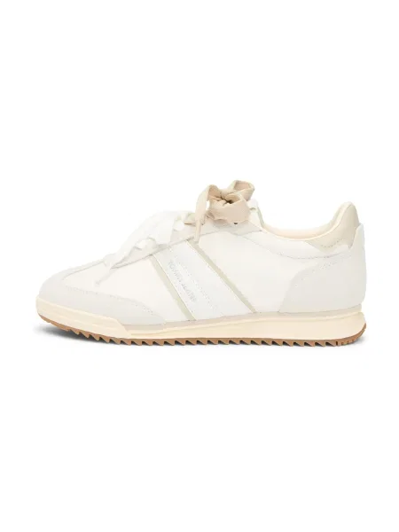 Sneakers Tommy Jeans Tjw Low Profile Runner Lthr Mix Écru bej