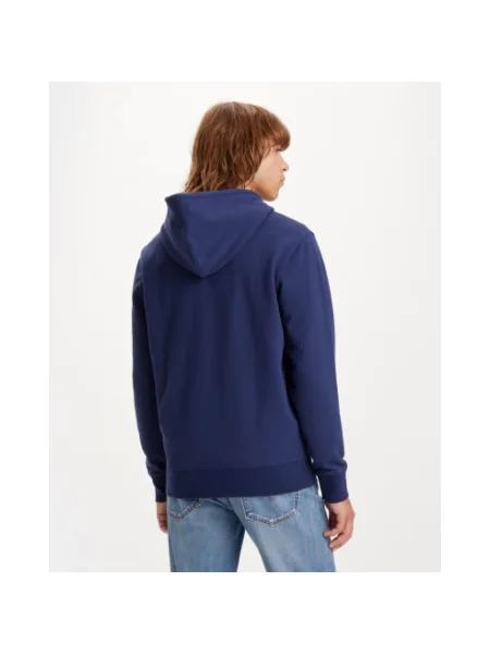 Levi's kurtka z kapturem Mężczyźni jednolity S niebieski