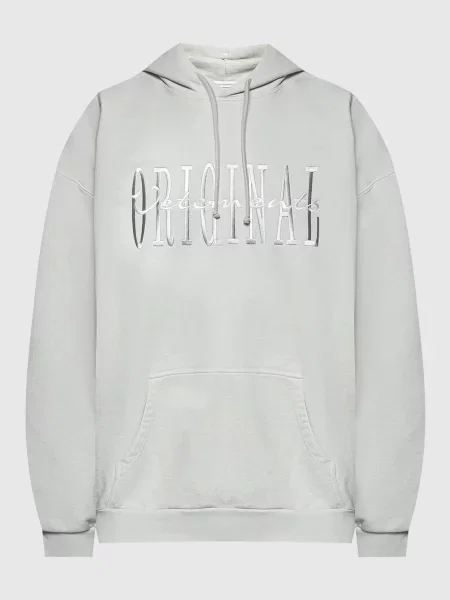 Худі з вишивкою логотипа Vetements сіре