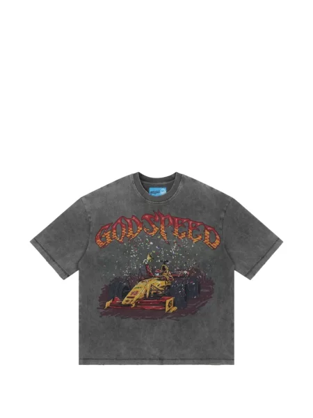 Tricou Godspeed cu imagine gri