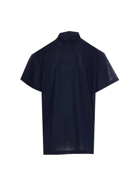 Lniana koszulka polo Balenciaga niebieska