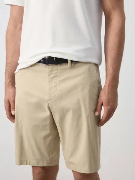 Bermudy chinosy slim fit z bawełny Mężczyzna 44 MANGO MAN beżowy