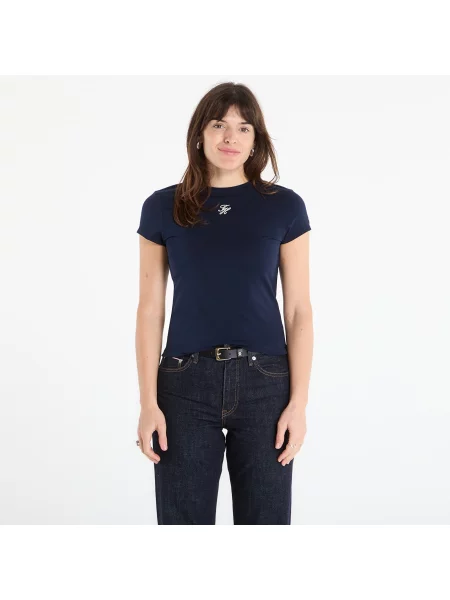 Tričko Tommy Hilfiger Script Slim Ss Tee Dark Night Navy L
