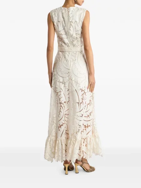 Rochie maxi Etro cu broderie din dantelă alb