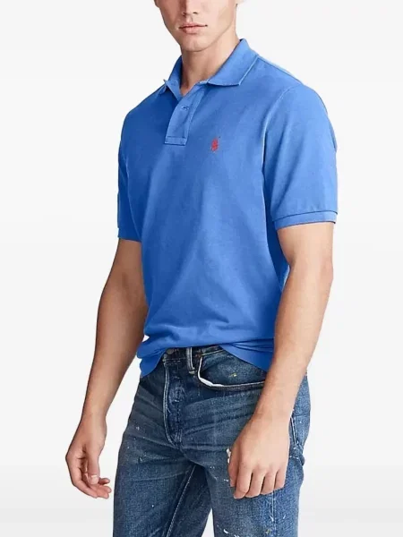 Lanena polo majica Polo Ralph Lauren karirana zelena