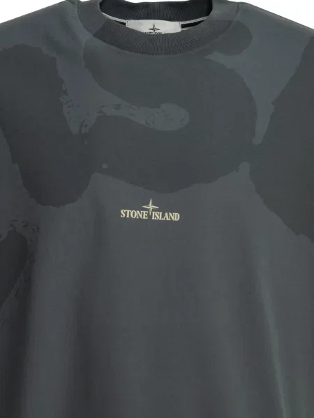 Тениска Stone Island с принт сиво