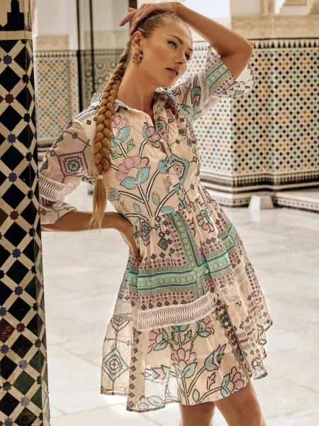 Пляжное платье-рубашка на