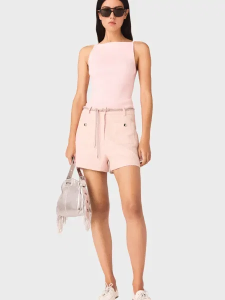 Твідові шорти Maje рожеві