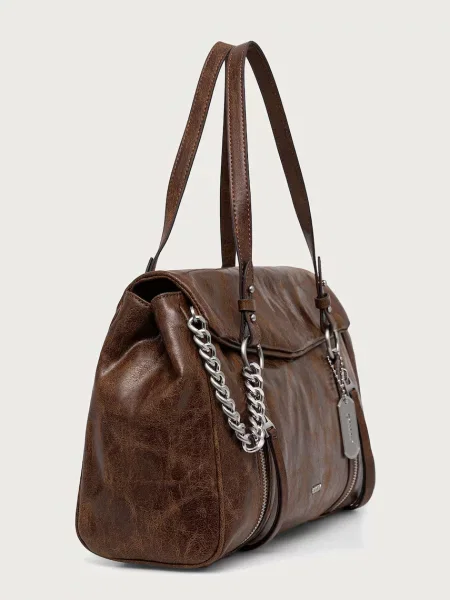 Geantă shopper Dkny din piele maro