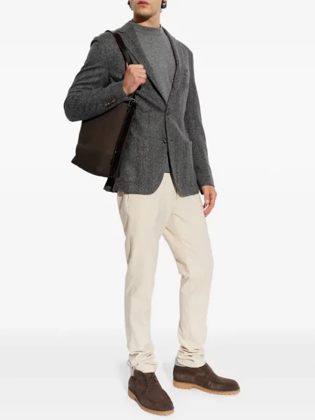 Sacou Eleventy cu model herringbone gri