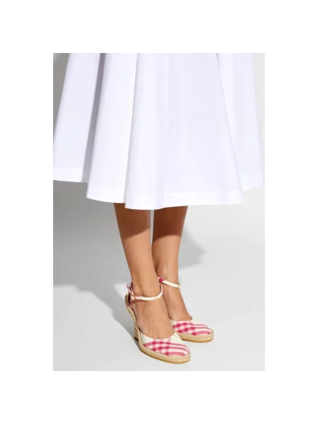 Espadryle Burberry na koturnie różowe