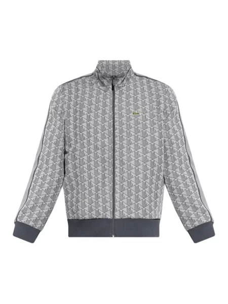 Bluza rozpinana Lacoste żakardowa szara