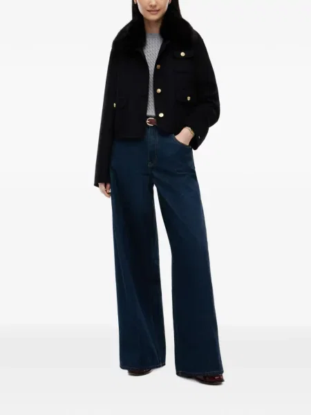 Gulerat geacă Tommy Hilfiger cu blană negru