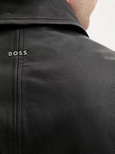 Кожаная куртка Boss Orange оранжевая