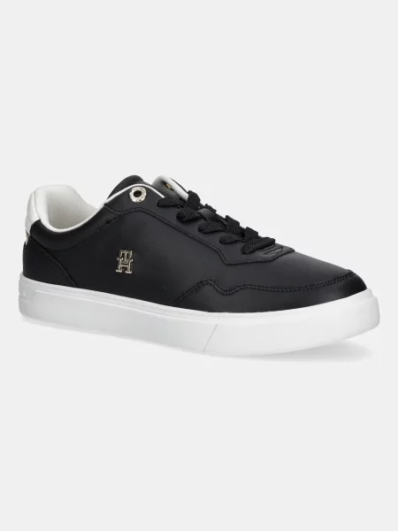 Tommy Hilfiger sneakers din piele ESSENTIAL ELEVATED COURT SNEAKER negru