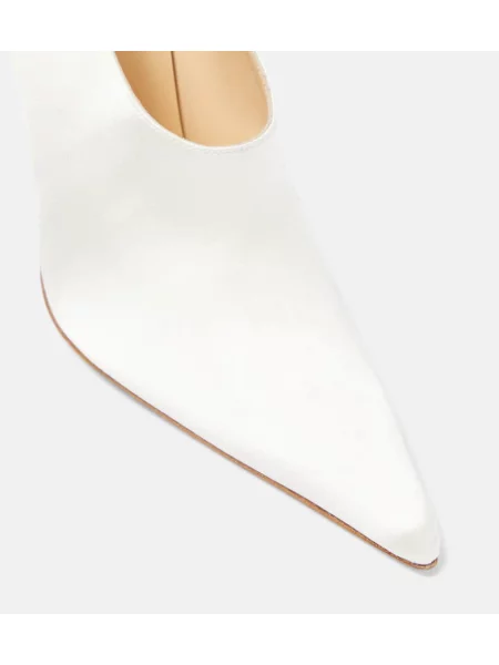 Pantofi cu toc Magda Butrym din satin cu model floral alb