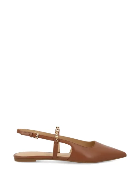 Zkrácené lodičky Michael Michael Kors bez podpatku s potiskem hnědé