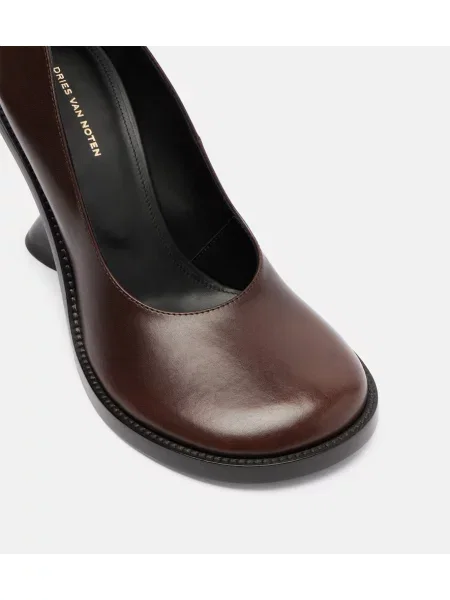 Pantofi cu toc Dries Van Noten din piele maro