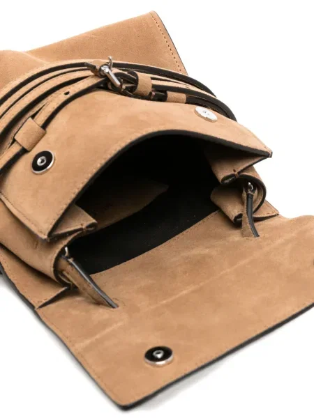 Geantă Moschino din piele de căprioară maro