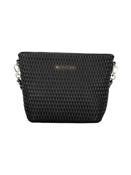 Lniana torebka crossbody Valentino By Mario Valentino pikowana czarna