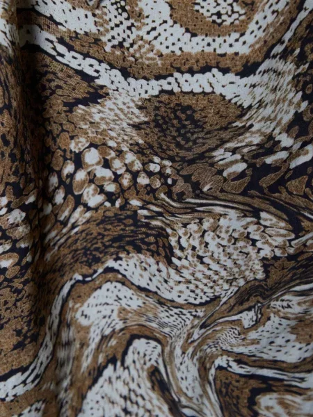 Rochie Ganni cu imagine cu imprimeu abstract plic maro