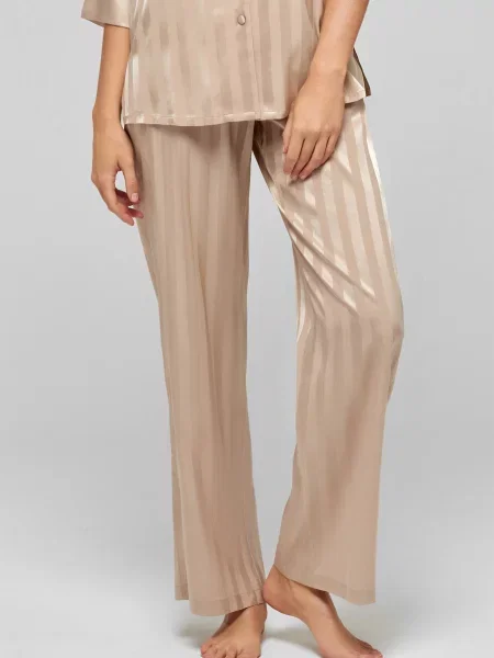 Шовкова смугаста піжама Marc&andre бежева
