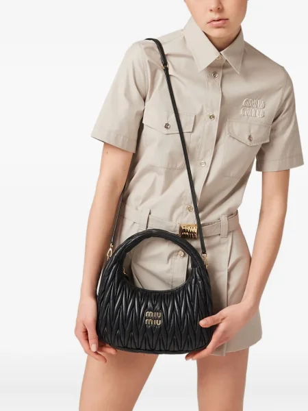 Geanta de piele Miu Miu din piele negru