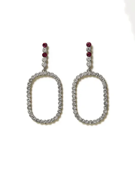 Cercei Twinset de cristal argintiu