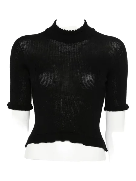 Pulover Cecilie Bahnsen cu volane negru