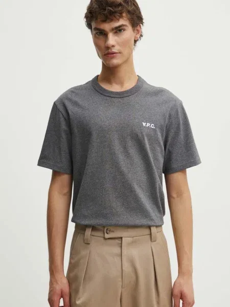 A.P.C. tricou din t-shirt boxy petit vpc barbati melanj gri
