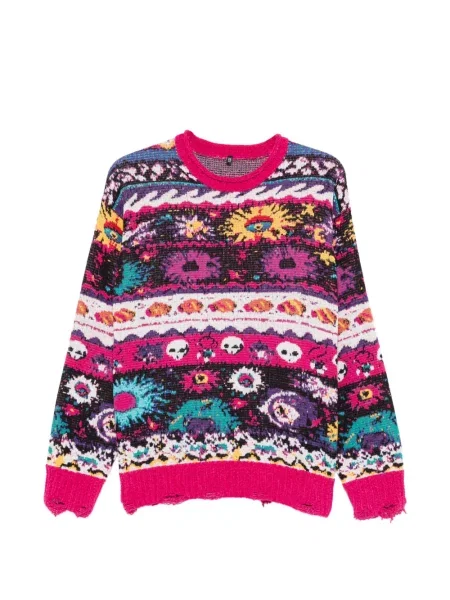 Pulover R13 din jacard roz