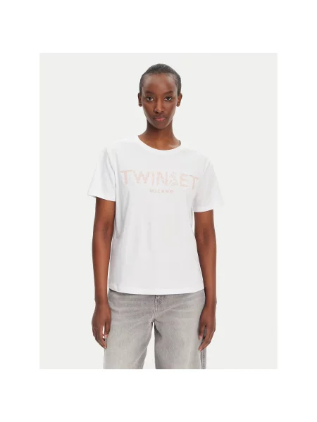 TWINSET T-Shirt Regular Fit λευκό