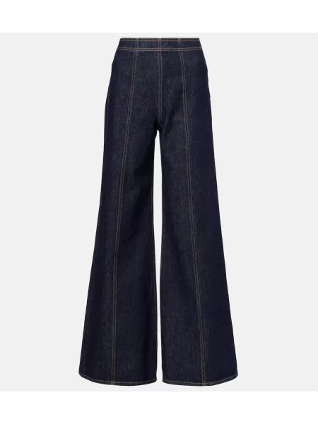 Jeansy Ulla Johnson z wysoką talią niebieskie