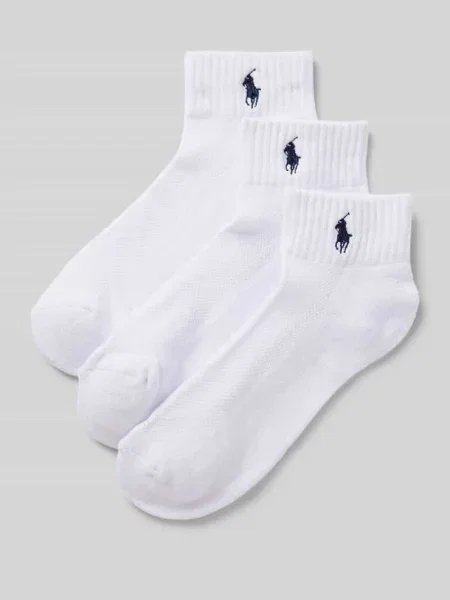 Skarpety z mieszanki bawełny w zestaw 3 szt. Polo Ralph Lauren białe