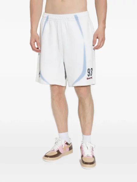 Pantaloni scurți A Bathing Ape® cu imagine alb