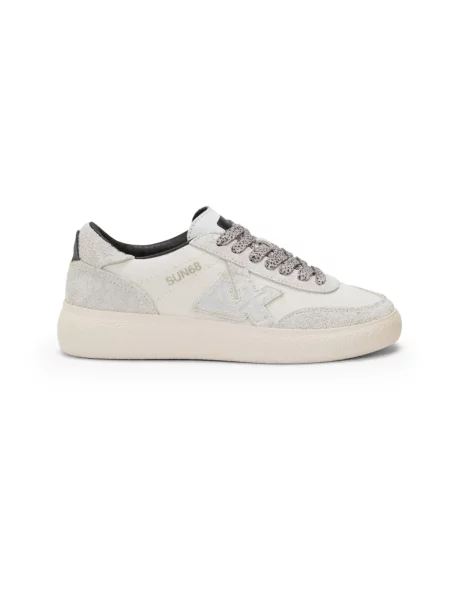 Sneakersy Sun68 zamszowe z logo białe