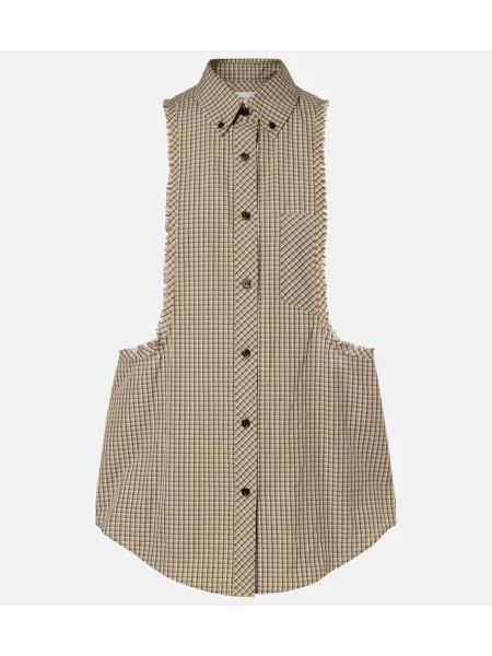 Cămașă Versace în carouri bej