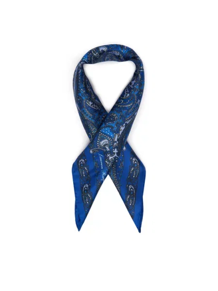 LAUREN RALPH LAUREN Шовкова хустка Paisley Sandwashed Голубий