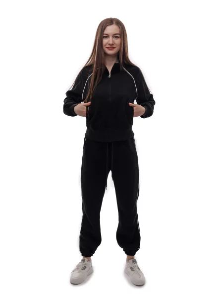 Спортивний костюм STREAM віскоза/поліестер чорний