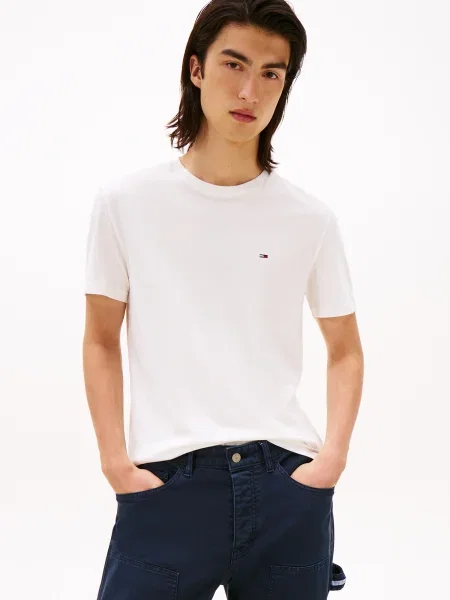 Tommy Jeans Tricou gri deschis / negru alb