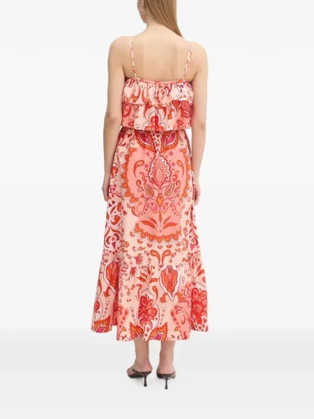 Rochie midi Gaudi cu imagine cu model paisley roz