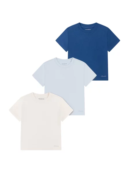 Abercrombie & Fitch Tricou / bleumarin / albastru deschis bej