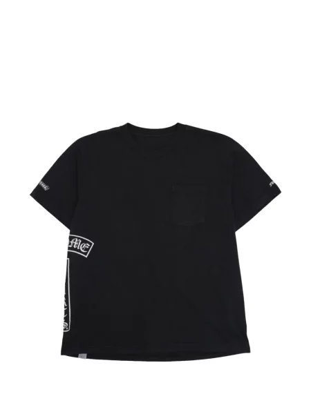 Scurt tricou Chrome Hearts cu imagine cu motiv cu inimi negru