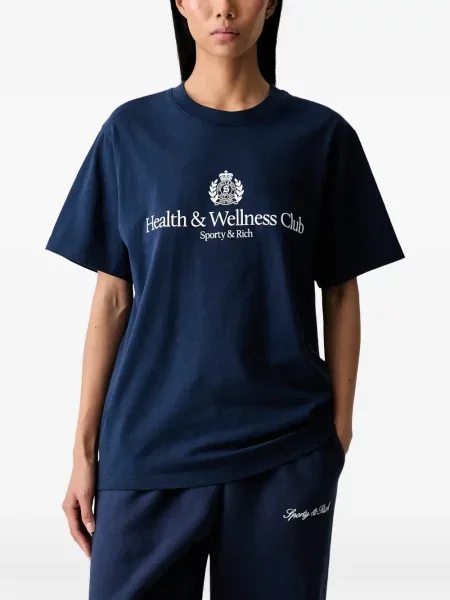 Tricou Sporty & Rich cu imagine albastru