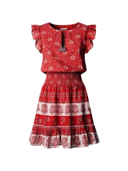 Rochie din denim Pepe Jeans roșu